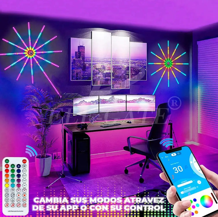 Smart Indoor Aerial Fireworks Lights Remote And App Control For Christmas Festivities